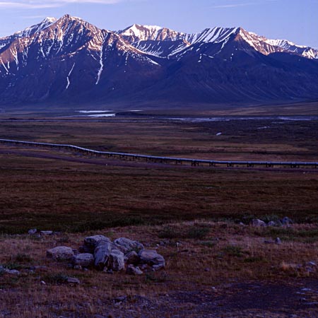 Alaska Pipeline crossing the Brooks Range