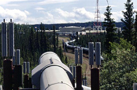 Alaska Pipeline south of the Yukon River at pump station number 6